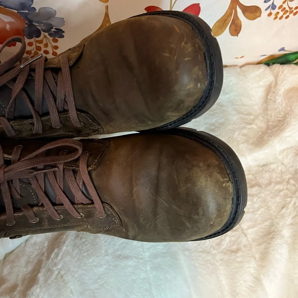 Rockport Mens 10.5M Dark Brown Leather Storm Surge Plain Toe Work A13715 Boots